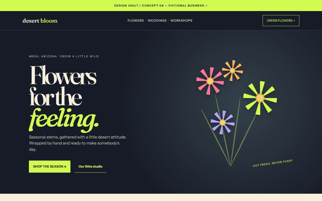 Botanical florist website concept